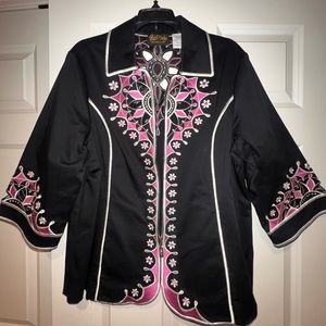 Bob Mackie 3 Quarter Inch Zip Jacket; Excellent Condition; LARGE